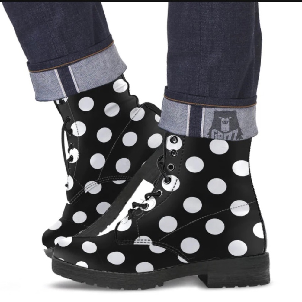 Brand new custom polka dot boots size 5